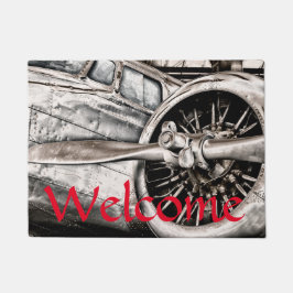 Vintages Flugzeug Fußmatte