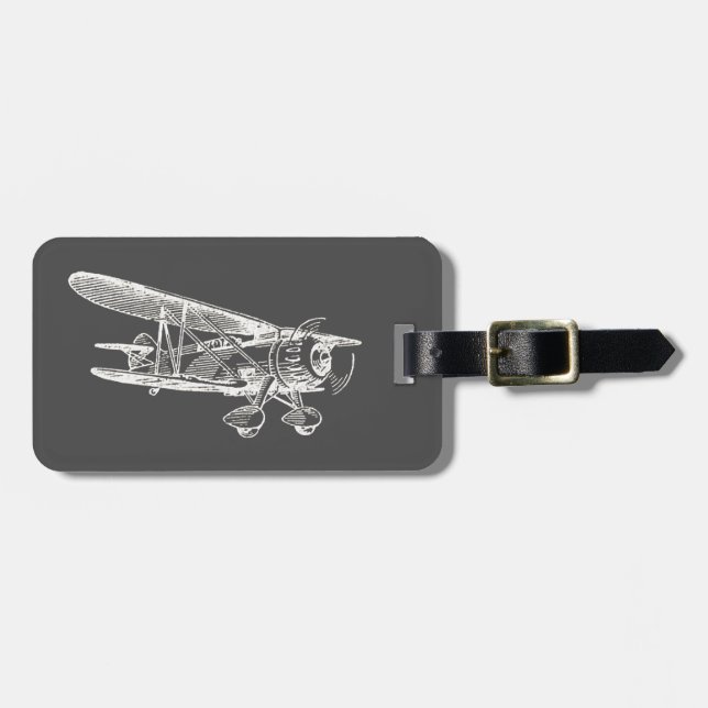 Vintages Flugzeug Gepäckanhänger (Vorderseite horizontal)