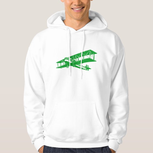 Vintages Flugzeug - grün Hoodie (Vorderseite)