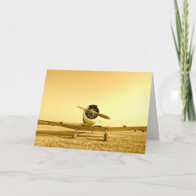 Vintages Flugzeug Karte (Vorderseite)