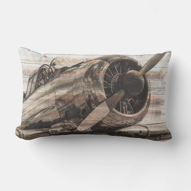 Vintages Flugzeug Lendenkissen (Vorderseite)