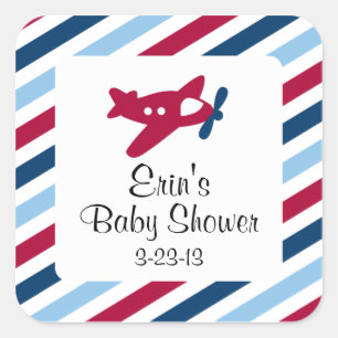 Vintages Flugzeug Luftpost Quadratischer Aufkleber