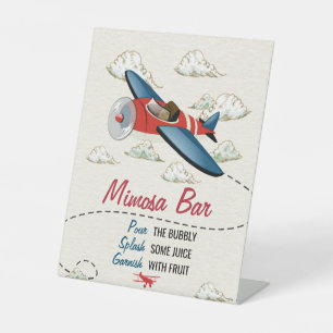 Vintages Flugzeug Mimosa Bar Drinks Party Zeichen Sockelschild