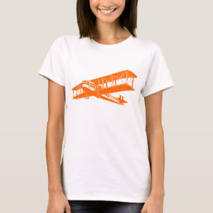 Vintages Flugzeug - Orange T-Shirt