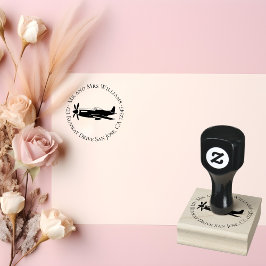 Vintages Flugzeug P-51 Mustang Military Aviation Gummistempel