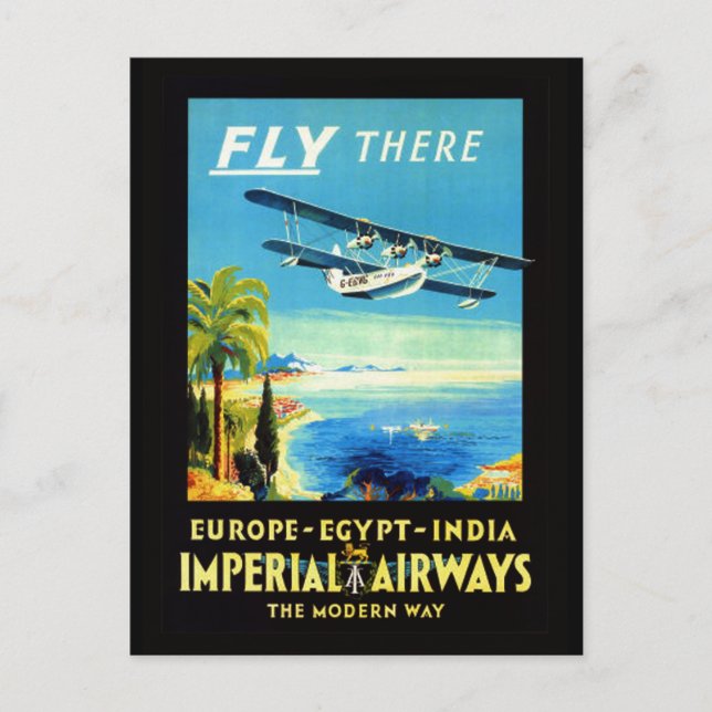 Vintages Flugzeug - Reisegeschenke und Grüße Postkarte (Vorderseite)