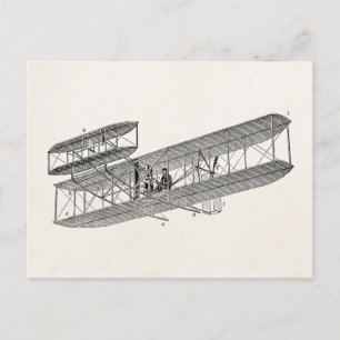 Vintages Flugzeug Retro Alte Biplane Flugzeug Postkarte