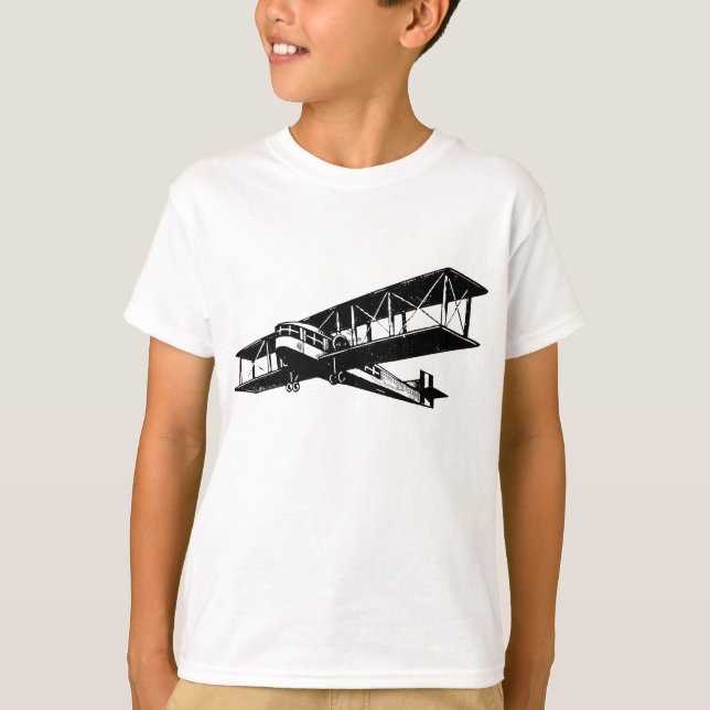 Vintages Flugzeug - Schwarz T-Shirt (Vorderseite)
