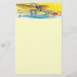 Vintages Flugzeug stationär Briefpapier