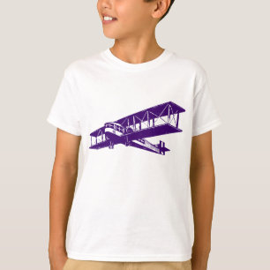 Vintages Flugzeug - Tief Lila T-Shirt