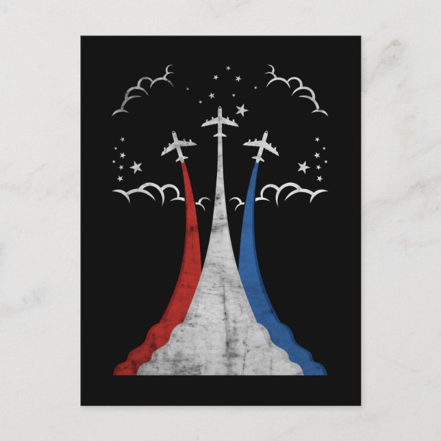 Vintages Flugzeug USA 4. Juli Luftfahrt Amerikaner Postkarte (Vorderseite)