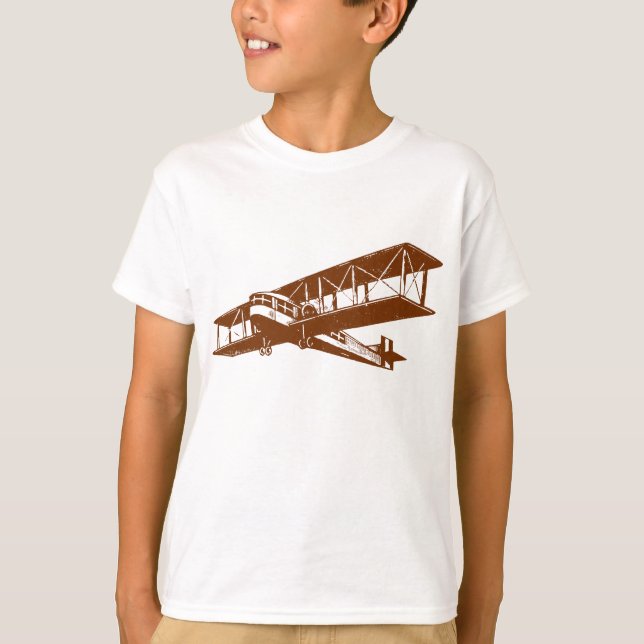 Vintages Flugzeug - Walnut T-Shirt (Vorderseite)