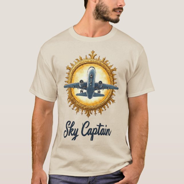 Vintages Flugzeugdesign - Sky Captain Art. T-Shirt (Vorderseite)