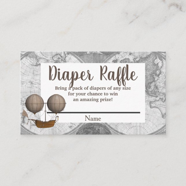 Vintages Flugzeugrumpf & World Map Explorer-Windel Begleitkarte (Vorderseite)