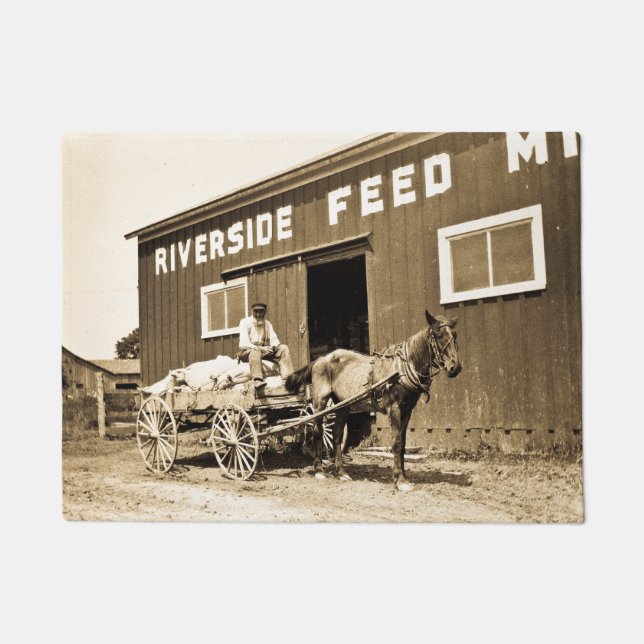 Vintages Flussufer füttern Fußmatte (Vorderseite)