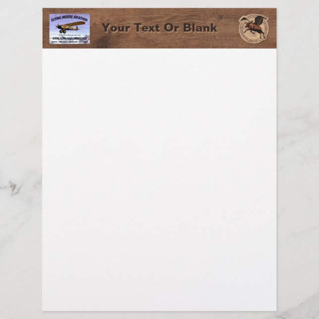 Vintages Flying Moose Aviation-Zeichen Briefbogen (Vorderseite)