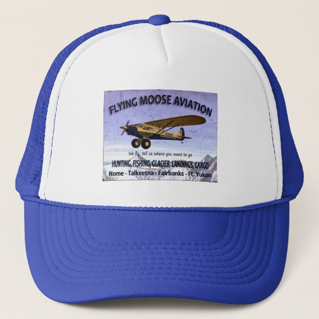 Vintages Flying Moose Aviation-Zeichen Truckerkappe (Vorderseite)