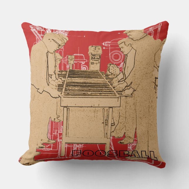 VINTAGES FOOSBALL FUZBOLL FOTO ART TABLE FOOTBALL KISSEN (Vorderseite)