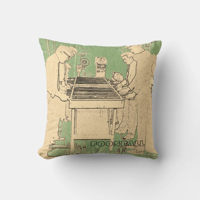 VINTAGES FOOSBALL FUZBOLL FOTO ART TABLE FOOTBALL KISSEN (Vorderseite)