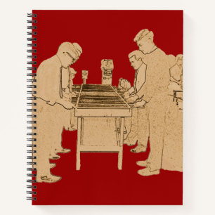 VINTAGES FOOSBALL FUZBOLL FOTO ART TABLE FOOTBALL NOTIZBUCH