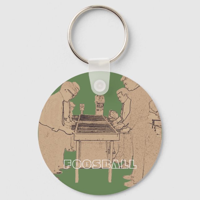 VINTAGES FOOSBALL FUZBOLL FOTO ART TABLE FOOTBALL SCHLÜSSELANHÄNGER (Vorderseite)