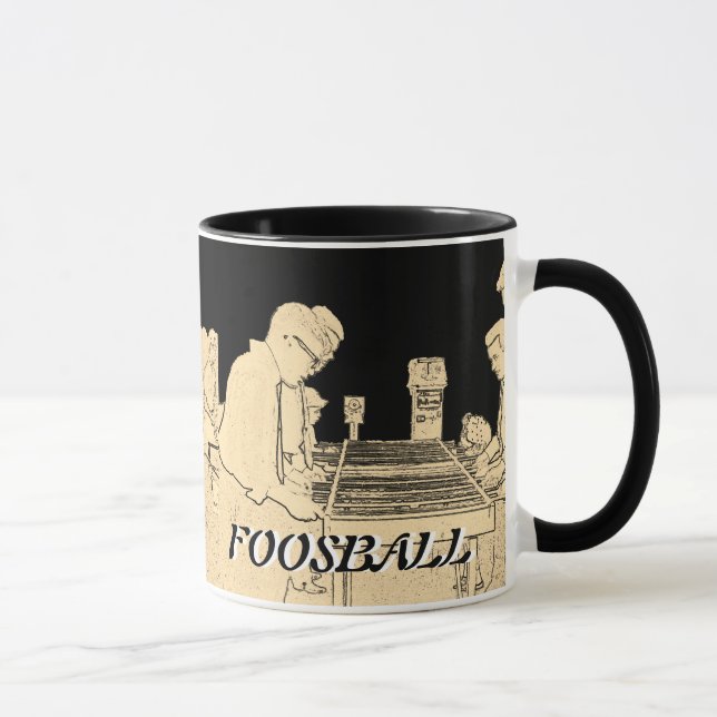VINTAGES FOOSBALL FUZBOLL FOTO ART TABLE FOOTBALL TASSE (Rechts)