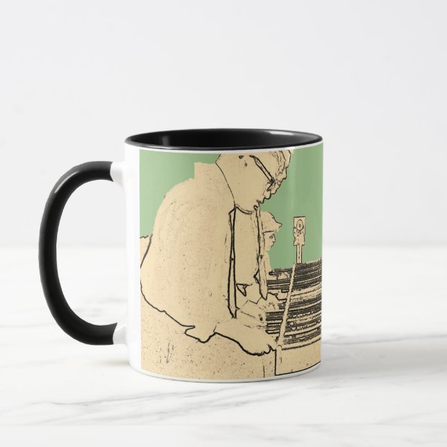 VINTAGES FOOSBALL FUZBOLL FOTO ART TABLE FOOTBALL TASSE (Links)