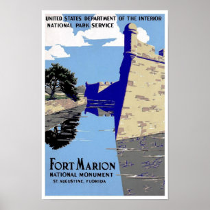 Vintages Fort Marion Nationaldenkmal drucken Poster