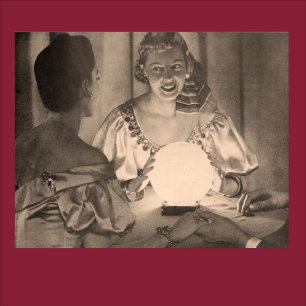Vintages Fortune Teller mit Crystal Ball Sepia Poster