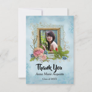 Vintages Foto Abschluss Vielen Dank Dankeskarte