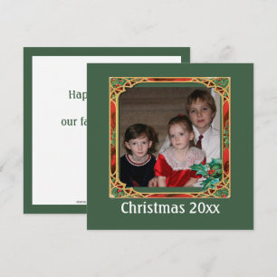 Vintages Foto aus Hartglas, roter, grüner Schnitt Einladung