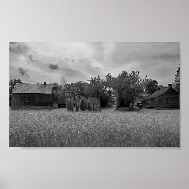 Vintages Foto aus Weiß und Schwarz Poster (Vorne)