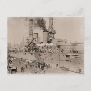 Vintages Foto Battleship USS NEW YORK laden 1914 Postkarte