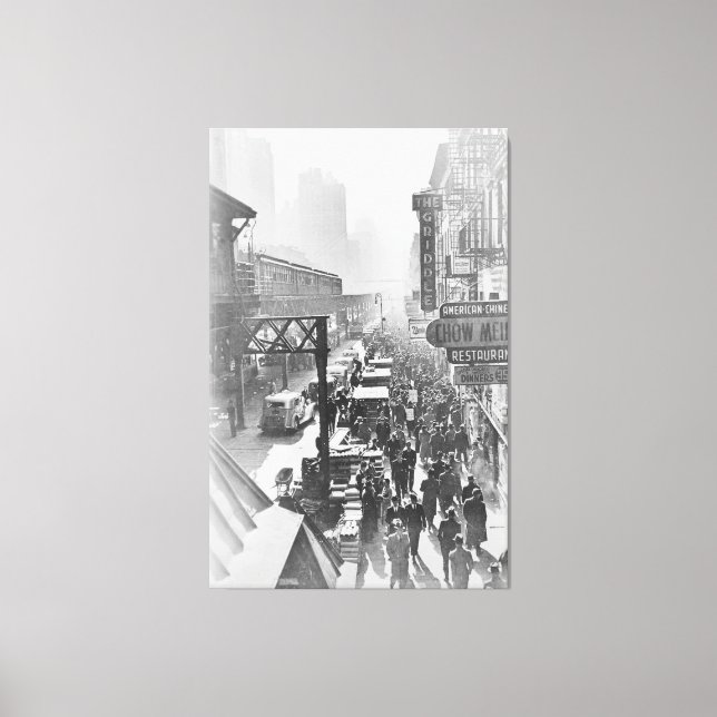 Vintages Foto der 6th Avenue NYC (1940) Leinwanddruck (Vorderseite)