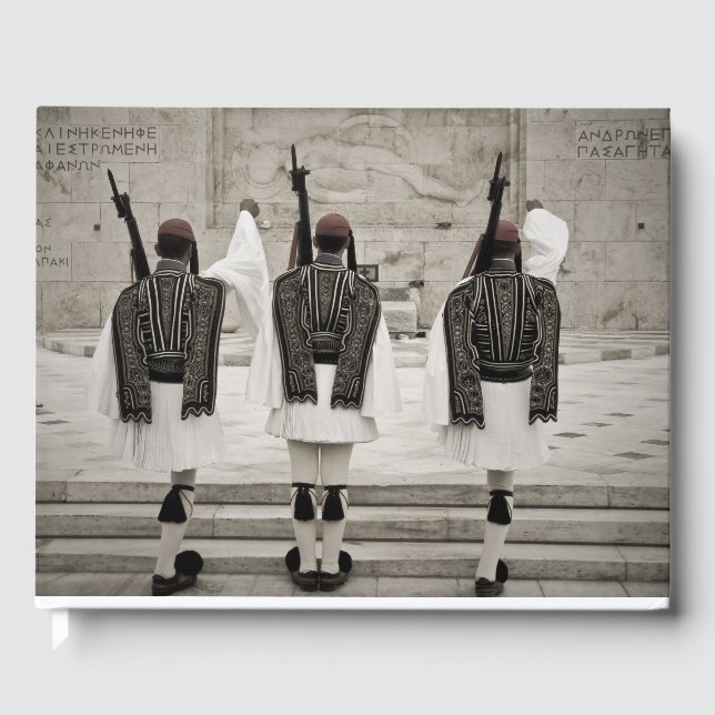 Vintages Foto der Ehrenwache, Athen, Griechenland Gästebuch (Vorderseite)