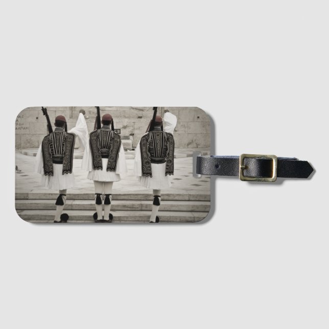 Vintages Foto der Ehrenwache, Athen, Griechenland Gepäckanhänger (Vorderseite (Horizontal))