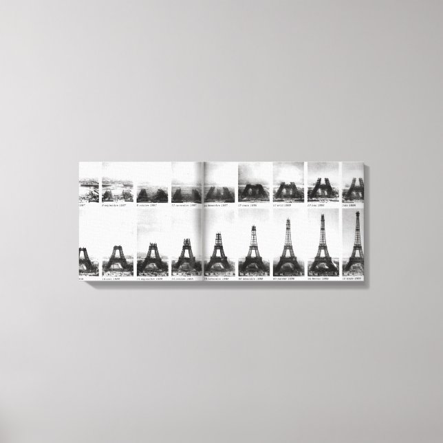 Vintages Foto Eiffelturm Leinwanddruck (Vorderseite)