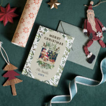 Vintages Foto Foliage Grüne Weihnachten