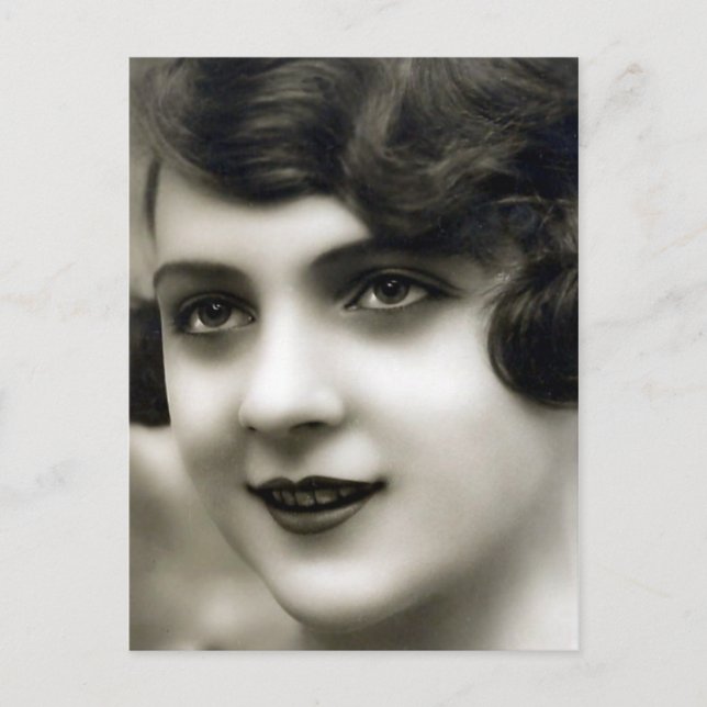 Vintages Foto "French Girl" Postkarte (Vorderseite)