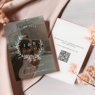 Vintages Foto für Blumenkranz Save The Date