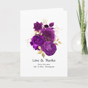 Vintages Foto für Lila Hochzeiten und Hochzeiten i Dankeskarte