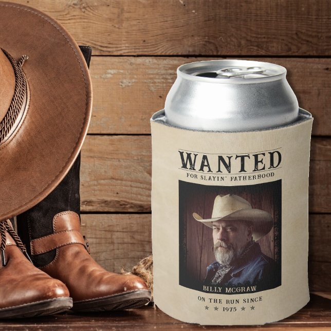 Vintages Foto Gewollt Poster Funny Vatertag Dosenkühler (Vintage Photo Wanted Poster Funny Father's Day Can Cooler
)