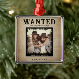 Vintages Foto Gewollt Poster Hochzeit Weihnachten Ornament Aus Metall