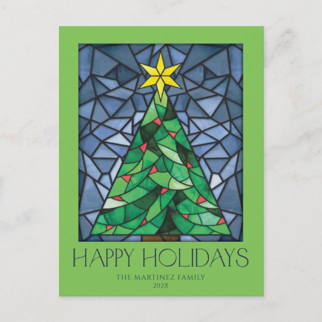 Vintages Foto Happy Holidays Star Feiertagspostkarte (Vorderseite)