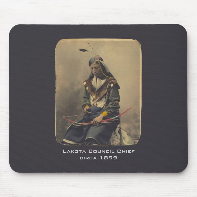 Vintages Foto Indianerpräsident Lakota Mousepad (Vorne)