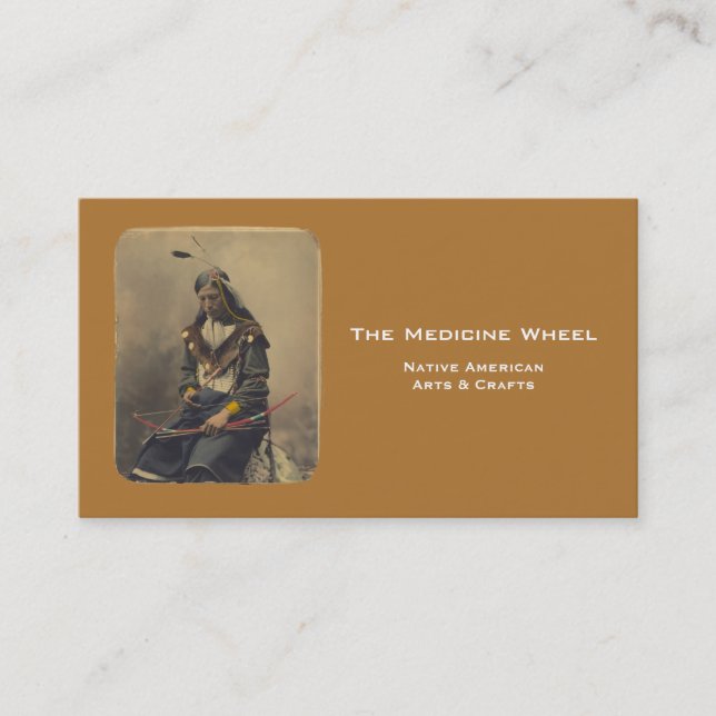 Vintages Foto Indianerpräsident Lakota Visitenkarte (Vorderseite)