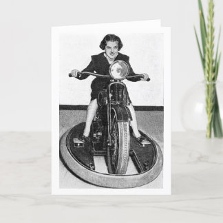 Vintages Foto - Mädchen im Rad Karte