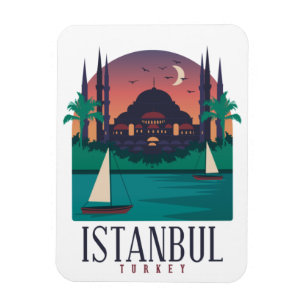 Vintages Foto Magnet Istanbul Türkei Skyline