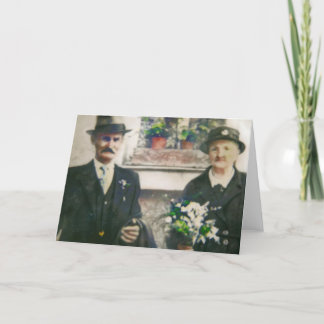 Vintages Foto mit den Großeltern Karte