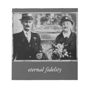 Vintages Foto mit den Großeltern Notizblock